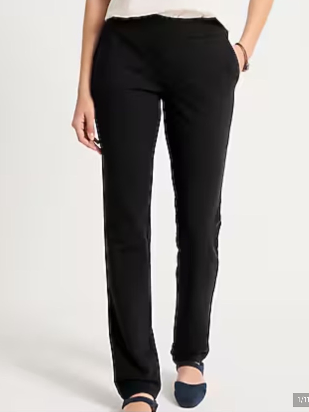 J.Jill Pure Jill Women L Black Affinity French Terry Slim Leg Pants NWOT